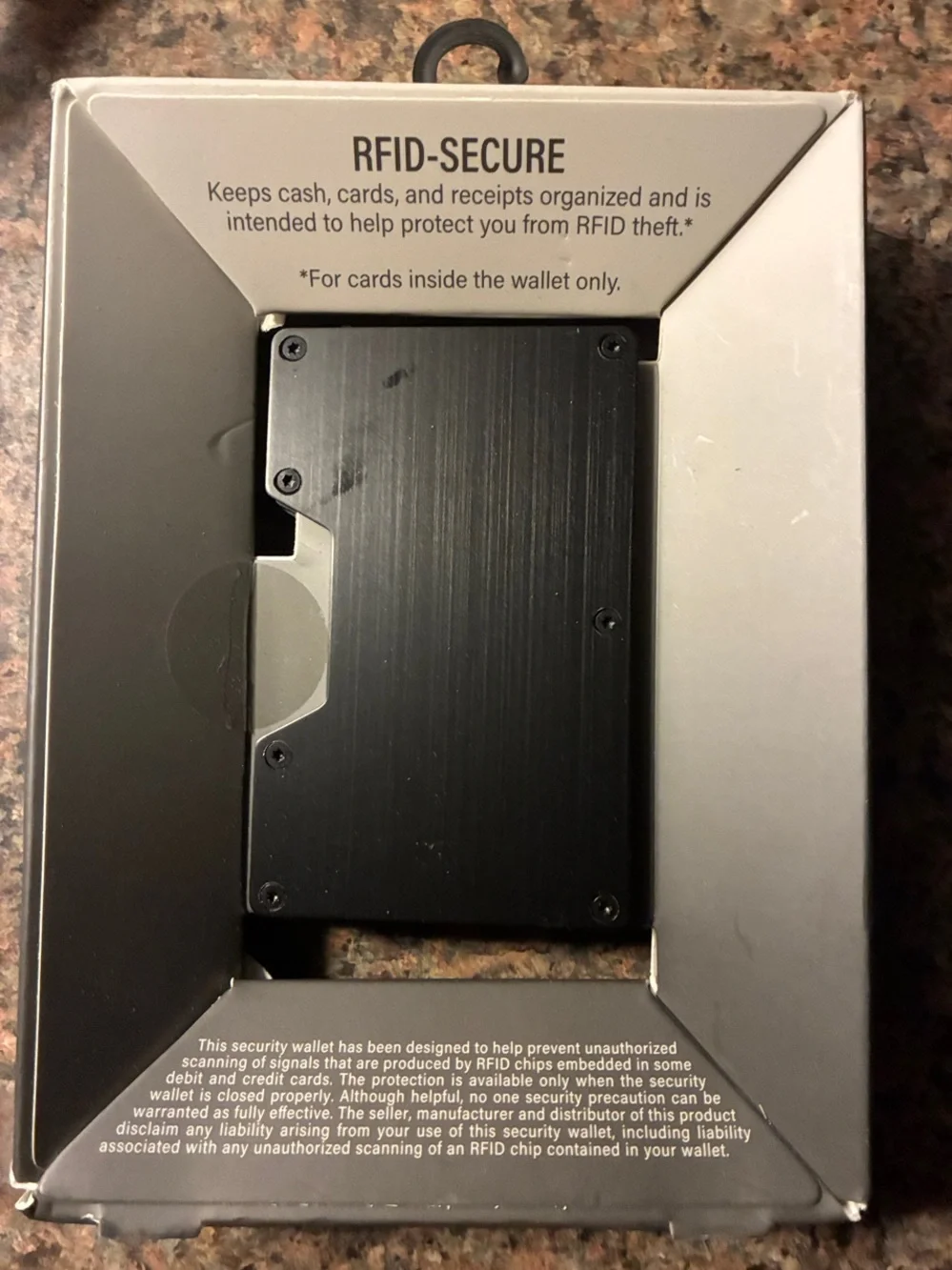 Black Hardside Card Case with Money Clip - RFID Secure Minimalist Wallet